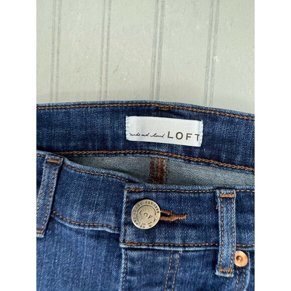 Loft Size 27 4 Womens Jeans Modern Straight Stretch Mid Rise Dark Wash - Picture 4 of 4